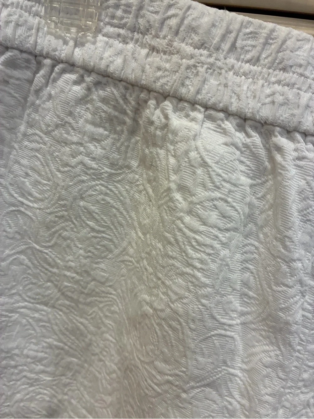 J. Crew White Textured High-Waist Shorts
